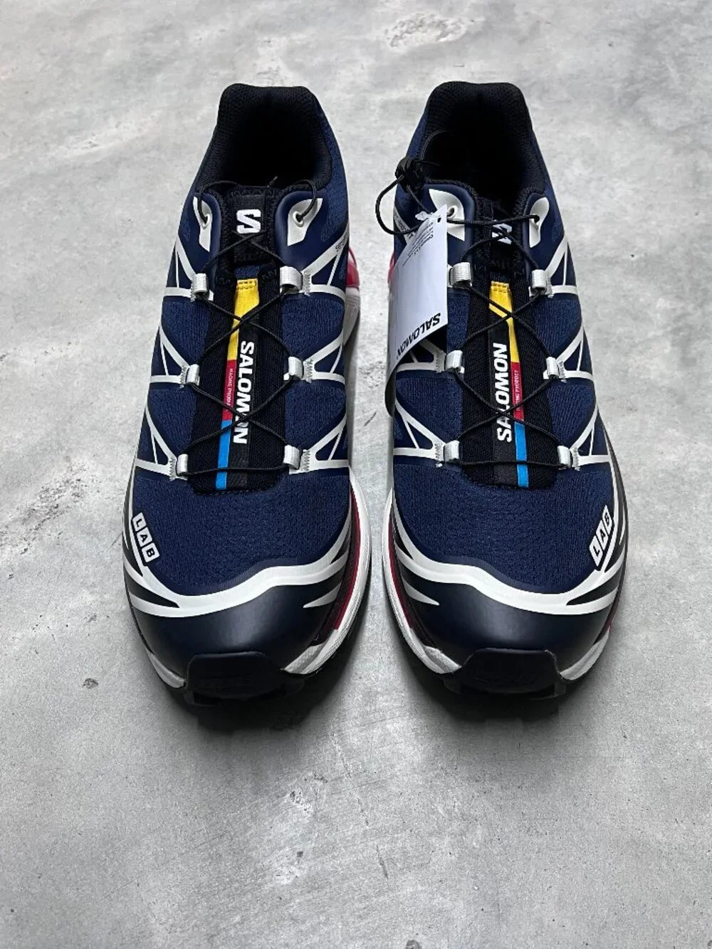 Salomon XT-6 Maritime Blue Black Fiery Red Men's Size 13 L491054 - New